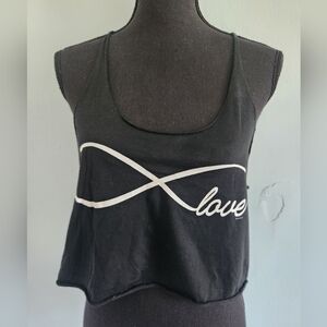 NWT Brandy Melville Black Infinity Love Cropped Tank Top One Size